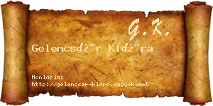 Gelencsér Klára névjegykártya