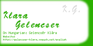 klara gelencser business card