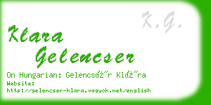 klara gelencser business card